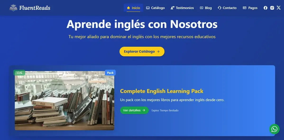 FluentReads online bookstore interface preview