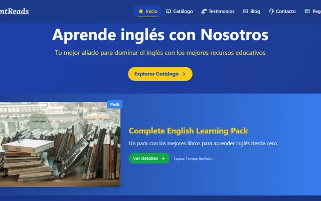 FluentReads static English-learning storefront preview